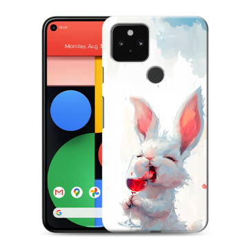Силиконовый чехол на Google Pixel 5 с принтом кролик зайчик