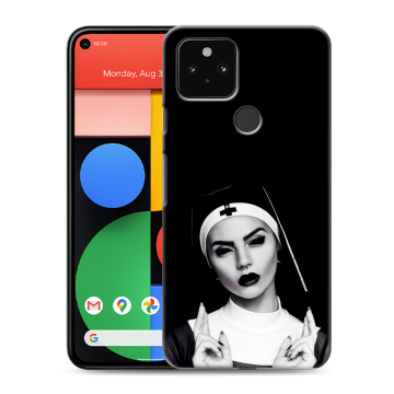 Силиконовый чехол на Google Pixel 5 с принтом монашка