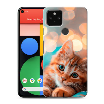 Силиконовый чехол на Google Pixel 5 с принтом котик