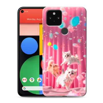 Силиконовый чехол на Google Pixel 5 с принтом милые котики