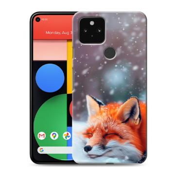 Силиконовый чехол на Google Pixel 5 с принтом лиса