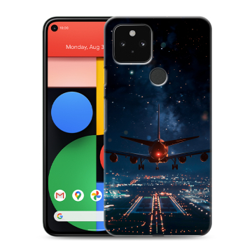 Силиконовый чехол на Google Pixel 5 с принтом самолет
