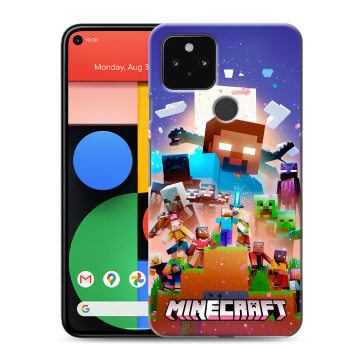 Силиконовый чехол на Google Pixel 5 с принтом Майнкрафт Minecraft Силиконовый чехол на Google Pixel 5 с принтом Майнкрафт Minecraft