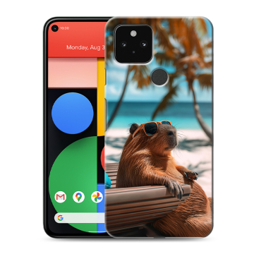 Силиконовый чехол на Google Pixel 5 с принтом Капибара