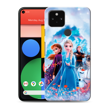 Силиконовый чехол на Google Pixel 5 с принтом Холодное сердце Frozen