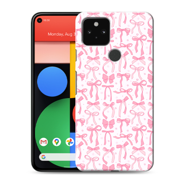 Силиконовый чехол на Google Pixel 5 с принтом Розовые бантики Силиконовый чехол на Google Pixel 5 с принтом Розовые бантики