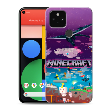 Силиконовый чехол на Google Pixel 5 с принтом Майнкрафт Minecraft