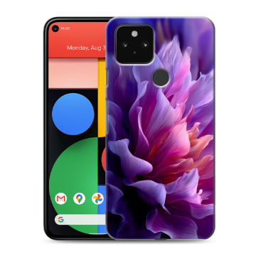 Силиконовый чехол на Google Pixel 5 с принтом женский цветы