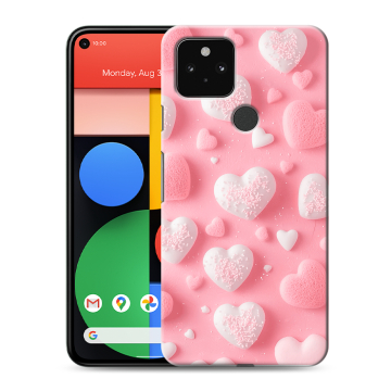 Силиконовый чехол на Google Pixel 5 с принтом Сердечки