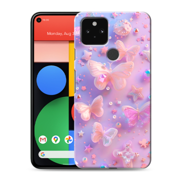 Силиконовый чехол на Google Pixel 5 с принтом Бабочки Силиконовый чехол на Google Pixel 5 с принтом Бабочки