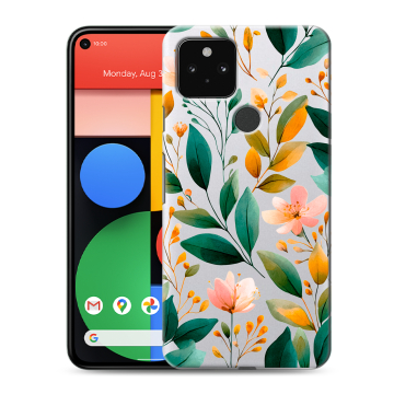 Силиконовый чехол на Google Pixel 5 с принтом Цветы паттерн