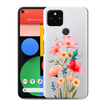 Силиконовый чехол на Google Pixel 5 с принтом Цветы