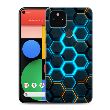 Силиконовый чехол на Google Pixel 5 с принтом Неоновые соты