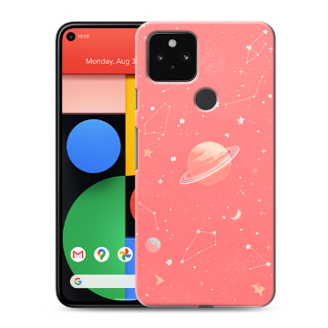 Силиконовый чехол на Google Pixel 5 с принтом Розовый космос