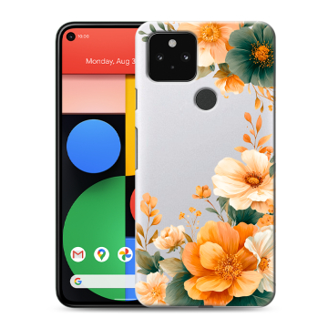Силиконовый чехол на Google Pixel 5 с принтом Цветы принт