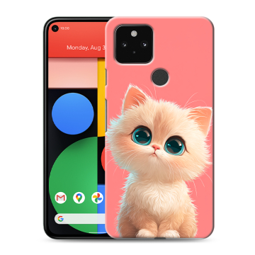 Силиконовый чехол на Google Pixel 5 с принтом Розовый котенок