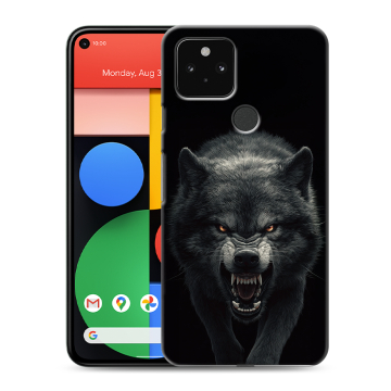 Силиконовый чехол на Google Pixel 5 с принтом Волк