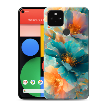Силиконовый чехол на Google Pixel 5 с принтом Цветы