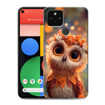 Силиконовый чехол на Google Pixel 5 с принтом Милая сова