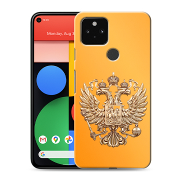 Силиконовый чехол на Google Pixel 5 с принтом Герб Флаг России