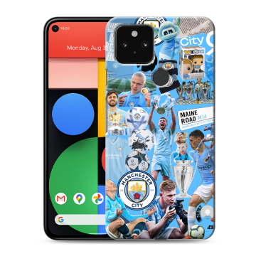 Силиконовый чехол на Google Pixel 5 с принтом Man City Манчестер Сити