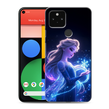 Силиконовый чехол на Google Pixel 5 с принтом Холодное сердце Frozen