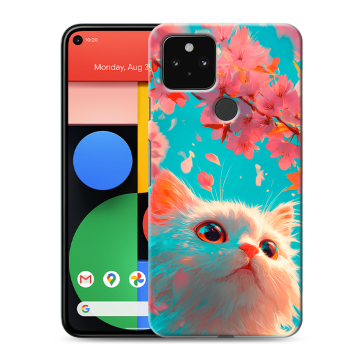 Силиконовый чехол на Google Pixel 5 с принтом Красивый кот