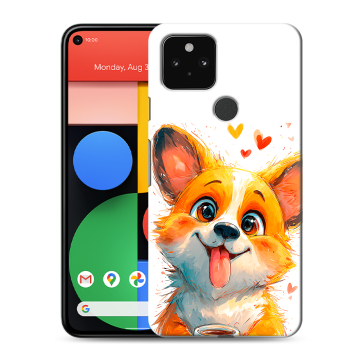 Силиконовый чехол на Google Pixel 5 с принтом корги