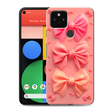 Силиконовый чехол на Google Pixel 5 с принтом Розовые бантики