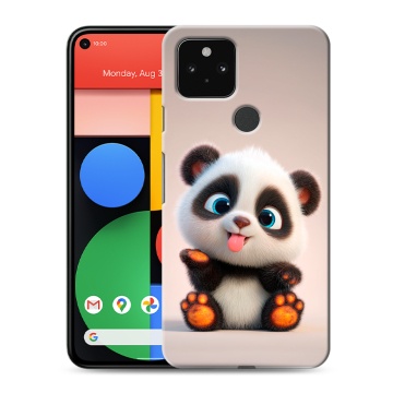 Силиконовый чехол на Google Pixel 5 с принтом милая панда