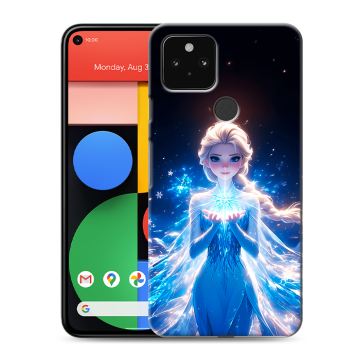 Силиконовый чехол на Google Pixel 5 с принтом Холодное сердце Frozen