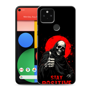 Силиконовый чехол на Google Pixel 5 с принтом смешной скелет