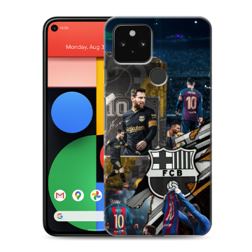 Силиконовый чехол на Google Pixel 5 с принтом Messi Barcelona