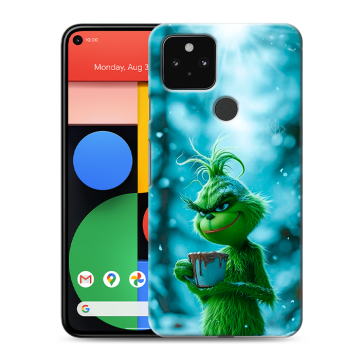 Силиконовый чехол на Google Pixel 5 с принтом Новый год гринч