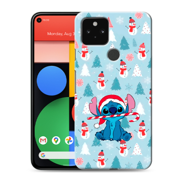 Силиконовый чехол на Google Pixel 5 с принтом Стич Новый год Силиконовый чехол на Google Pixel 5 с принтом Стич Новый год