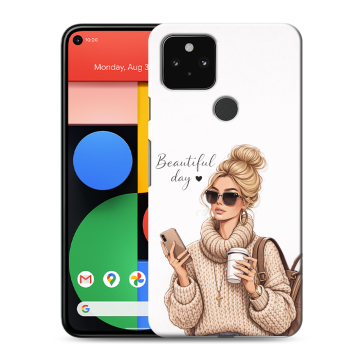 Силиконовый чехол на Google Pixel 5 с принтом женский