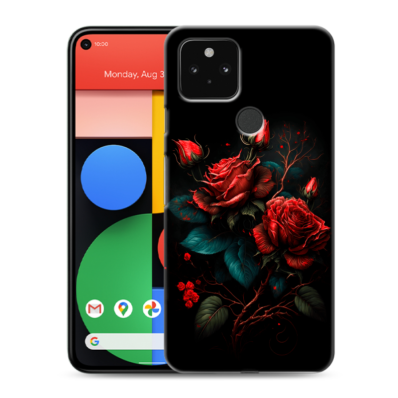 Силиконовый чехол на Google Pixel 5 с принтом Розы красные Силиконовый чехол на Google Pixel 5 с принтом Розы красные