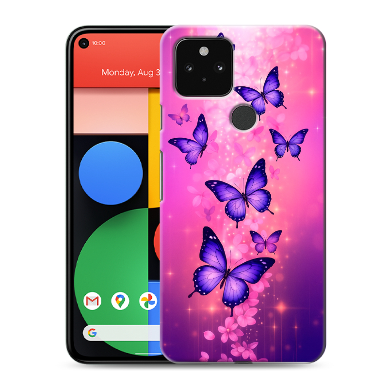 Пластиковый чехол на Google Pixel 5 с принтом Бабочки Пластиковый чехол на Google Pixel 5 с принтом Бабочки