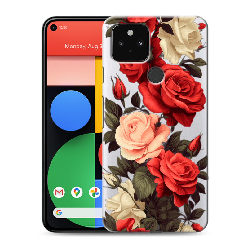 Пластиковый чехол на Google Pixel 5 с принтом Розы Пластиковый чехол на Google Pixel 5 с принтом Розы