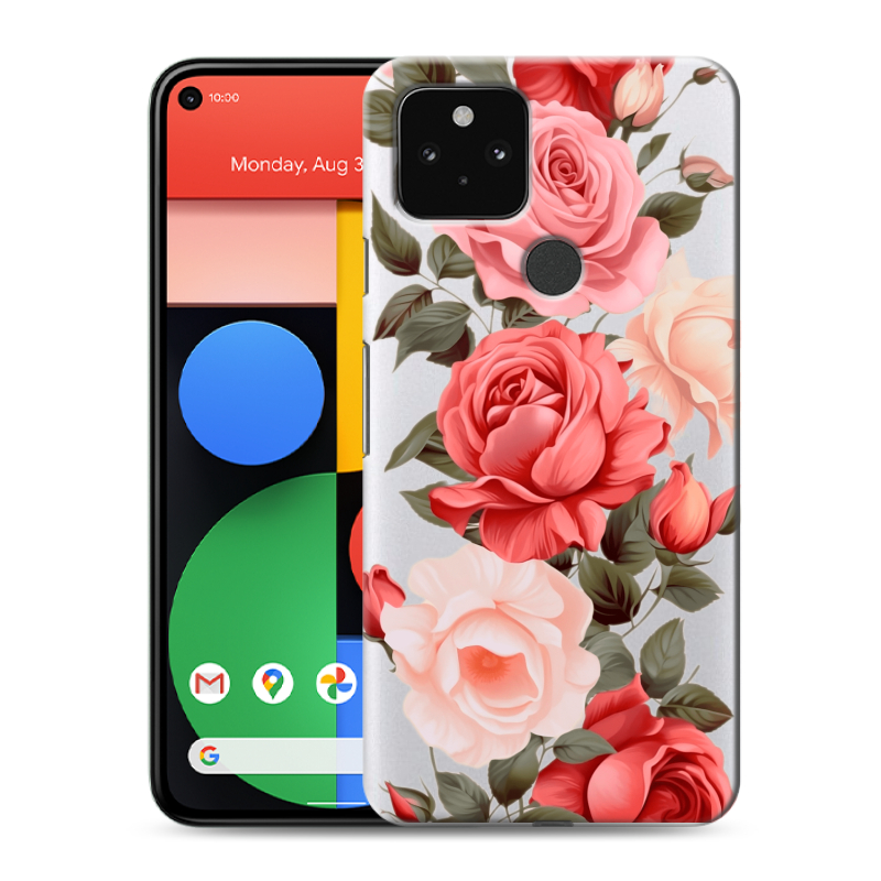 Силиконовый чехол на Google Pixel 5 с принтом Розы Силиконовый чехол на Google Pixel 5 с принтом Розы