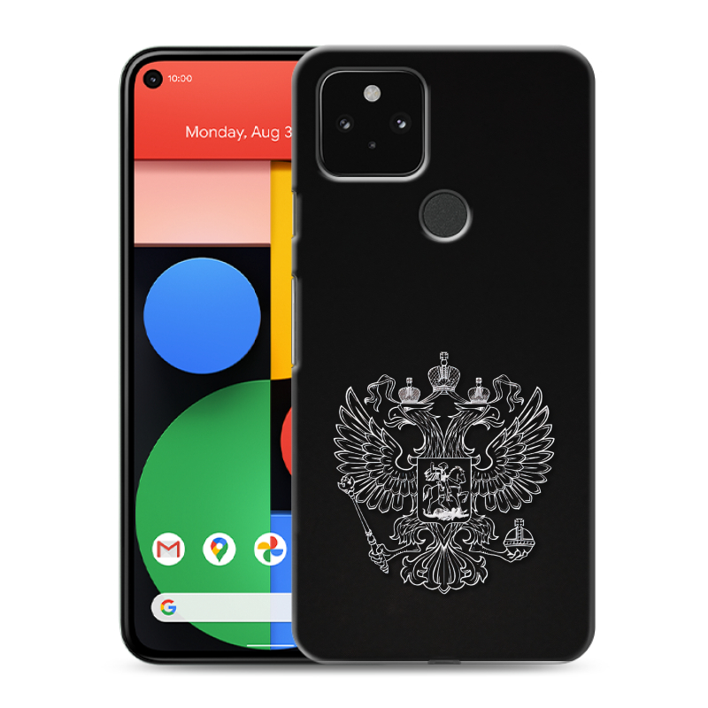 Пластиковый чехол на Google Pixel 5 с принтом Герб России Пластиковый чехол на Google Pixel 5 с принтом Герб России