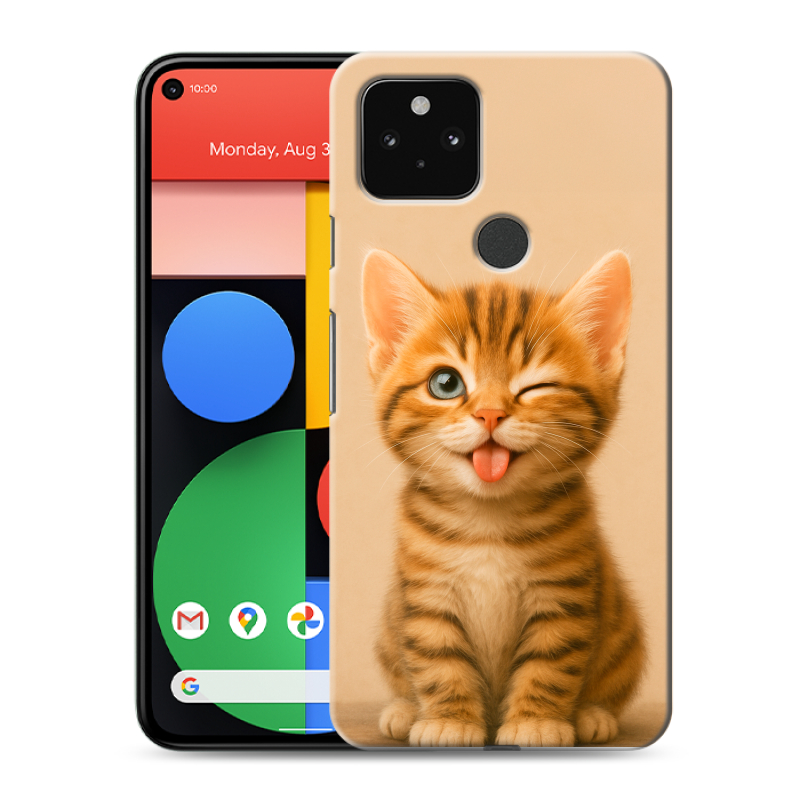 Пластиковый чехол на Google Pixel 5 с принтом котенок Пластиковый чехол на Google Pixel 5 с принтом котенок