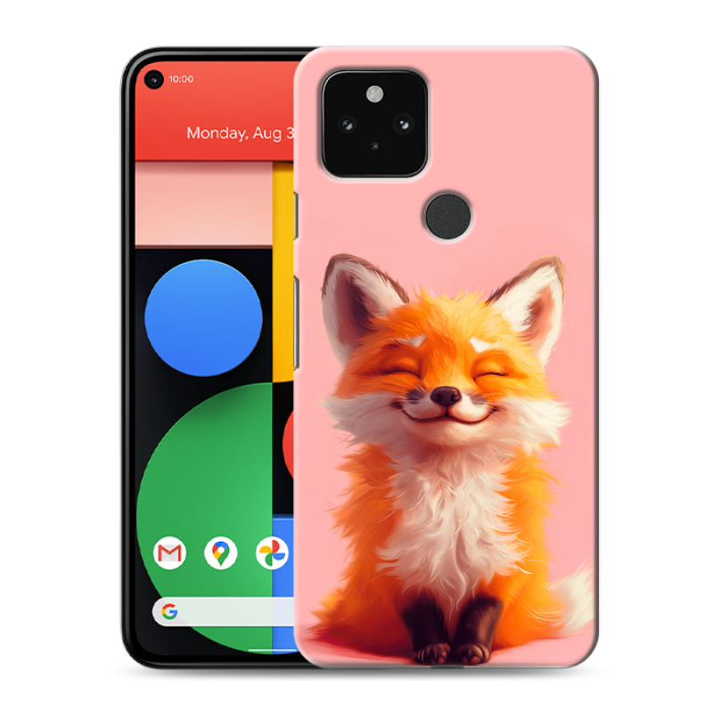 Силиконовый чехол на Google Pixel 5 с принтом милая лиса Силиконовый чехол на Google Pixel 5 с принтом милая лиса