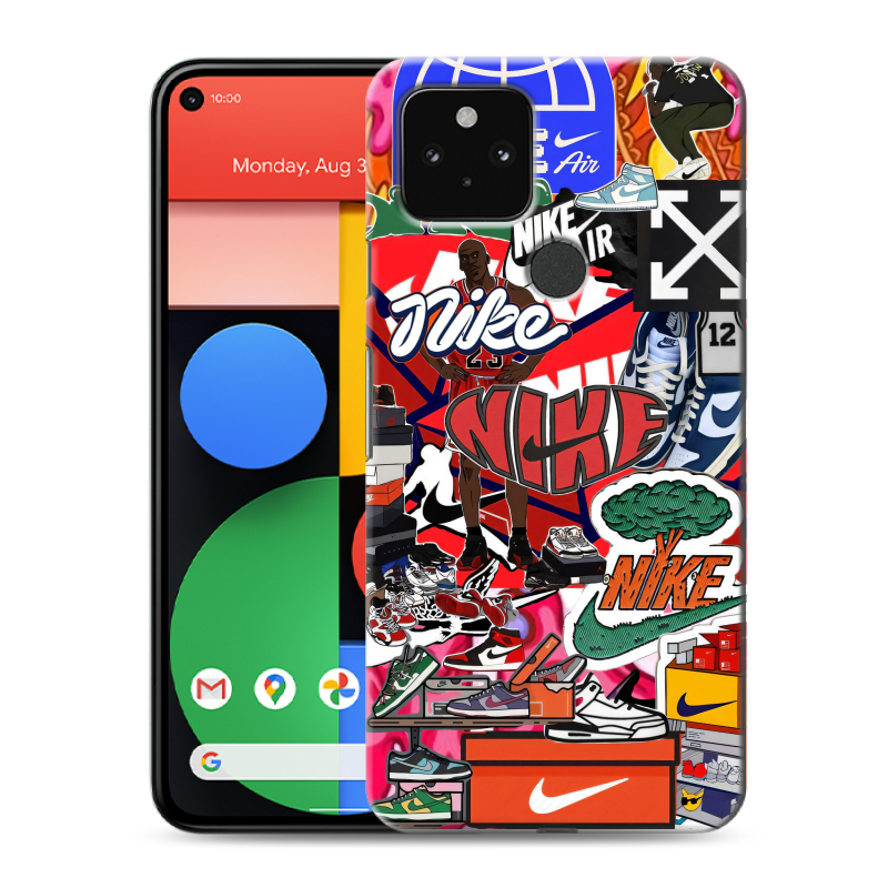 Силиконовый чехол на Google Pixel 5 с принтом Найк Nike яркий Силиконовый чехол на Google Pixel 5 с принтом Найк Nike яркий