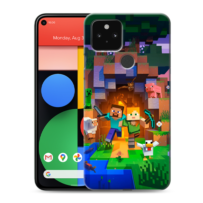 Пластиковый чехол на Google Pixel 5 с принтом Майнкрафт Minecraft Пластиковый чехол на Google Pixel 5 с принтом Майнкрафт Minecraft