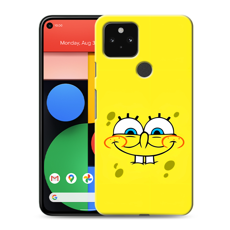 Пластиковый чехол на Google Pixel 5 с принтом спанчбоб спанч боб Пластиковый чехол на Google Pixel 5 с принтом спанчбоб спанч боб