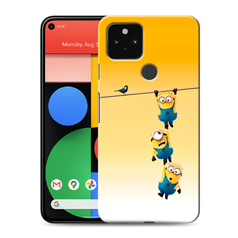 Силиконовый чехол на Google Pixel 5 с принтом Миньоны Силиконовый чехол на Google Pixel 5 с принтом Миньоны