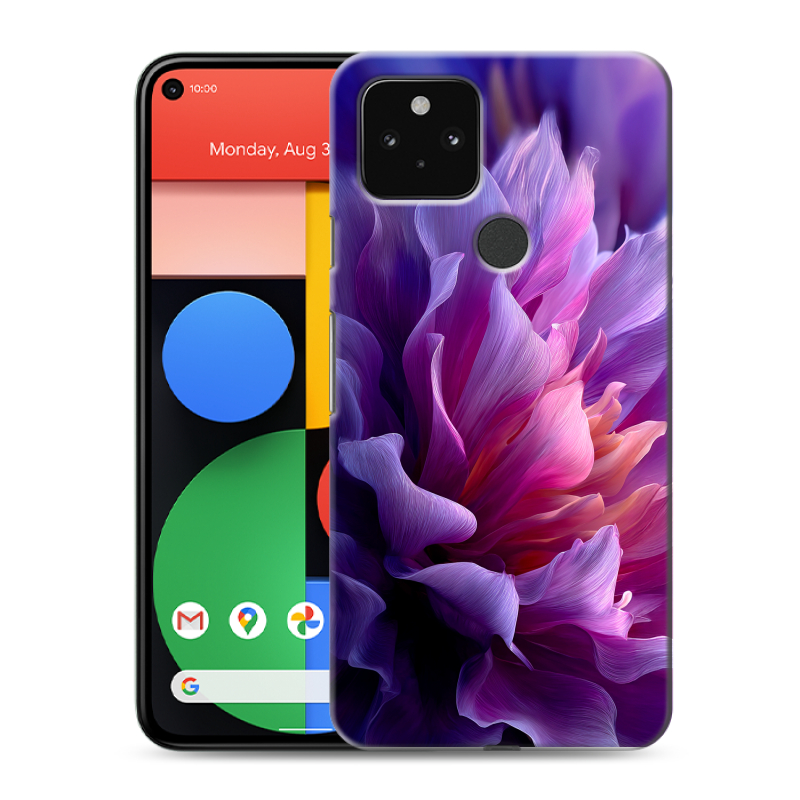 Пластиковый чехол на Google Pixel 5 с принтом женский цветы Пластиковый чехол на Google Pixel 5 с принтом женский цветы