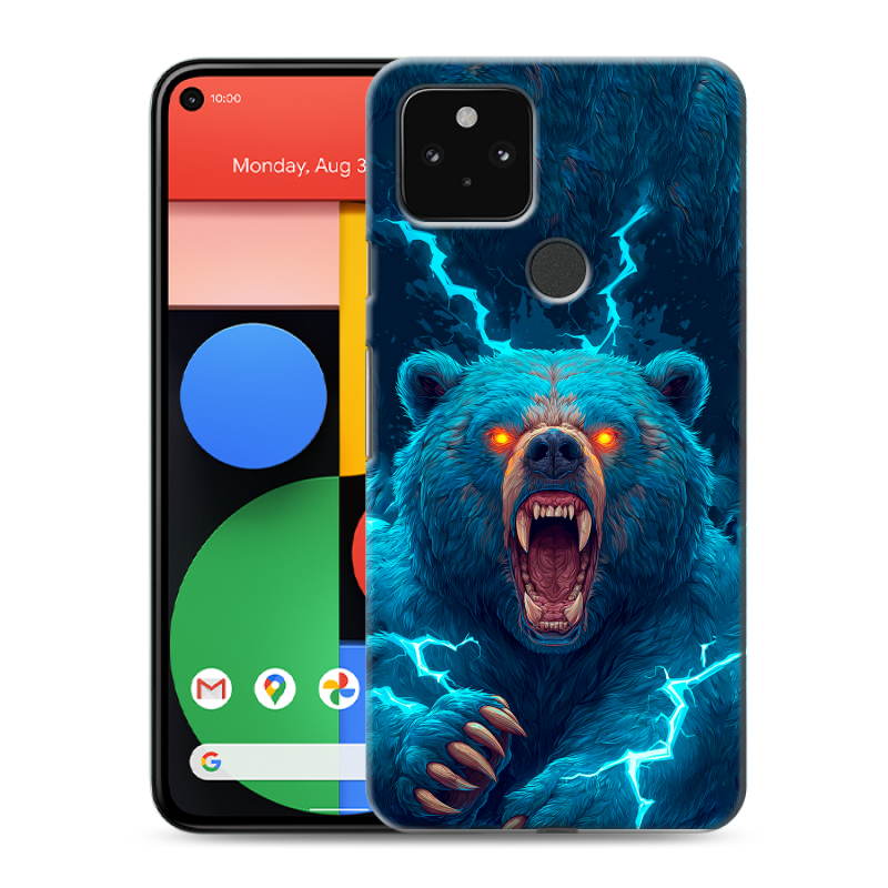 Силиконовый чехол на Google Pixel 5 с принтом Медведь Силиконовый чехол на Google Pixel 5 с принтом Медведь