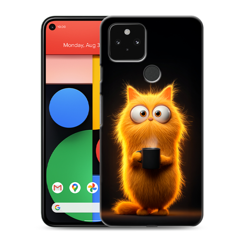 Силиконовый чехол на Google Pixel 5 с принтом Смешной кот Силиконовый чехол на Google Pixel 5 с принтом Смешной кот